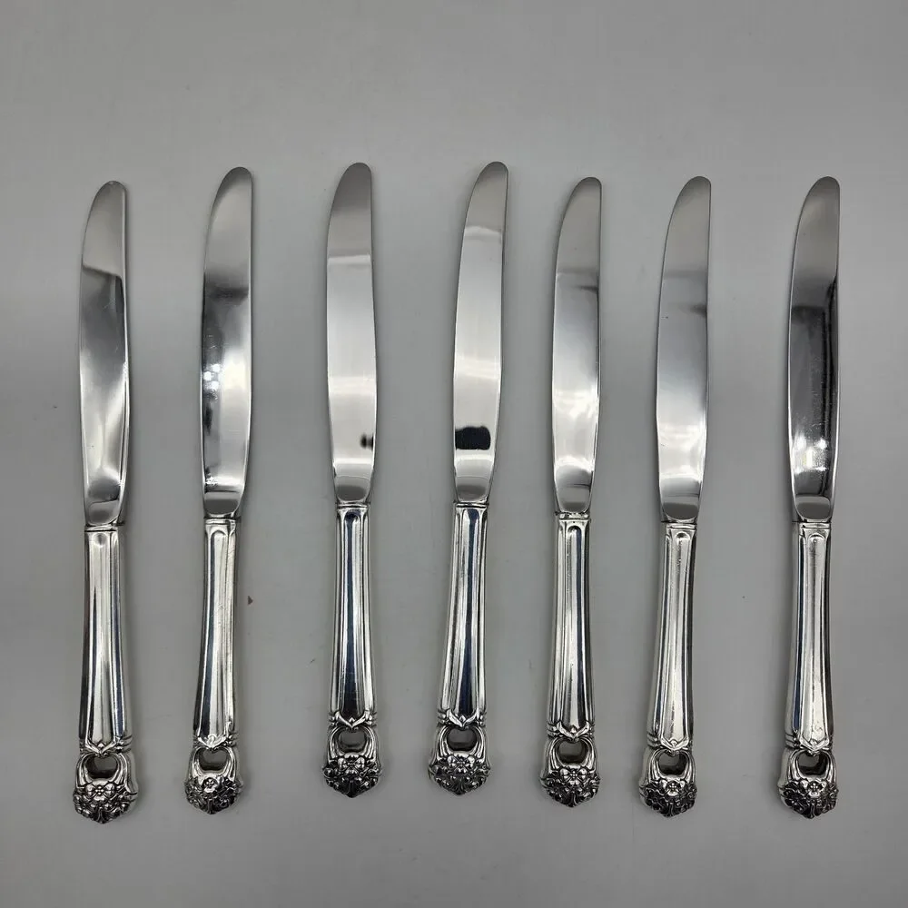 1847 Rogers Bros ETERNALLY YOURS Dinner Knives Set of 7 Modern Hollow 9-1/2